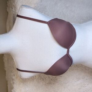 PINK VICTORIA'S SECRET SET push-up EVERYDAY Satin BRA with Panty SIZE 34B